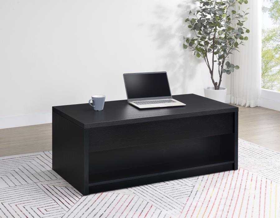 Knapp - Lift Top Cocktail Coffee Table With Dual Drawers - Black Coaster Fine Furniture