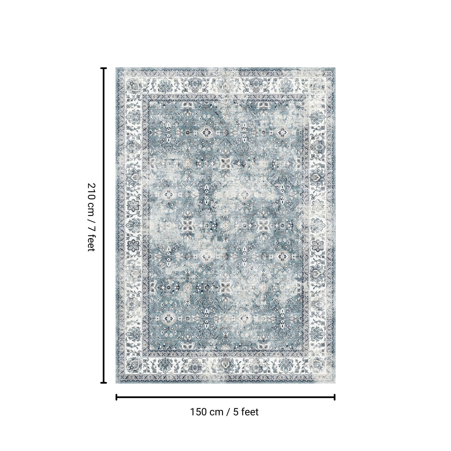 Toucan - Washable Non - Slip Area Rug, Elegant Design - Silver Icona Home Decor