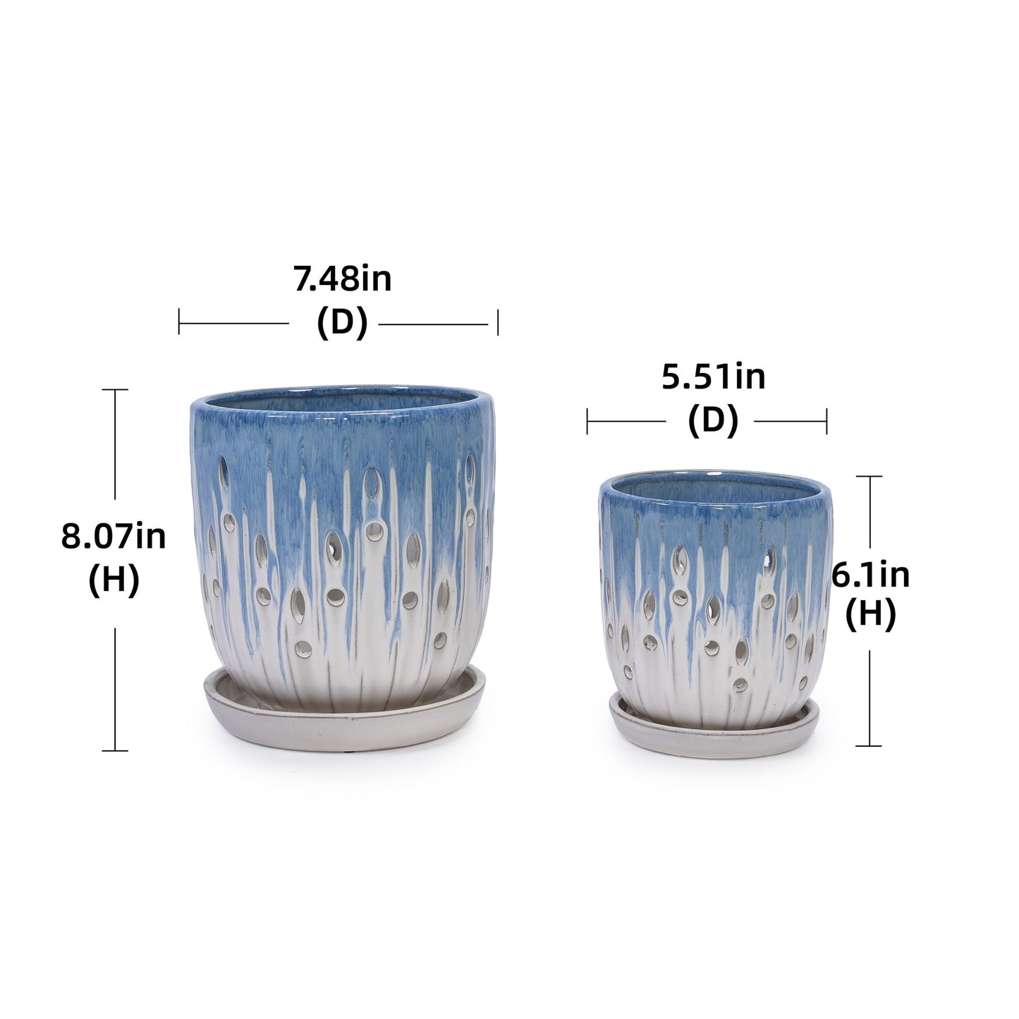 Flowerpot With Drainage Hole (Set of 2) Daily Nest