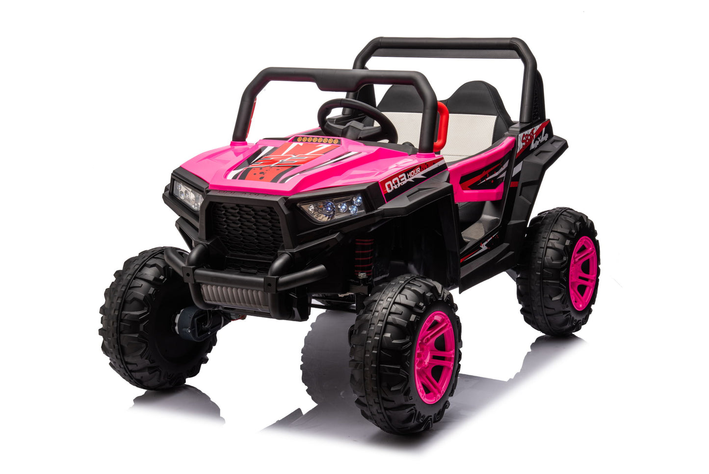 12V7A*1 30W*4 Four-Wheel Drive Leather Seat One Button Start, Forward And Backward, High And Low Speed, Music, Front Light, Power Display, Two Doors Can Open, 2.4G R / C, Seat Belt Four Wheel Absorber Daily Nest