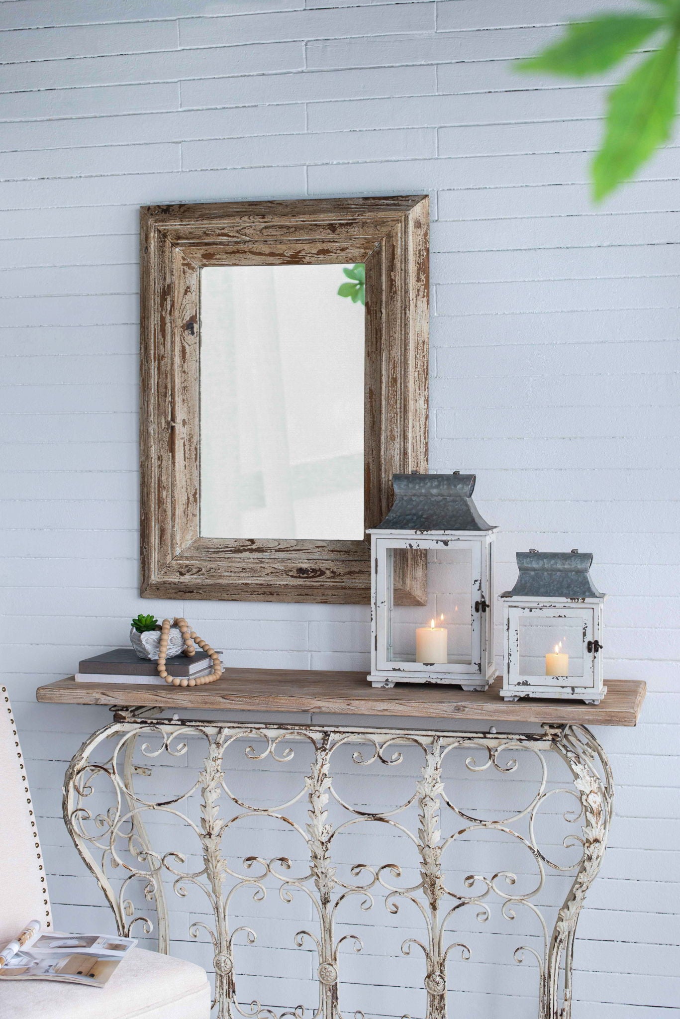 Wooden Candle Lantern Decorative, Hurricane Lantern Holder Decor For Indoor Outdoor, Home Garden Wedding - White Daily Nest