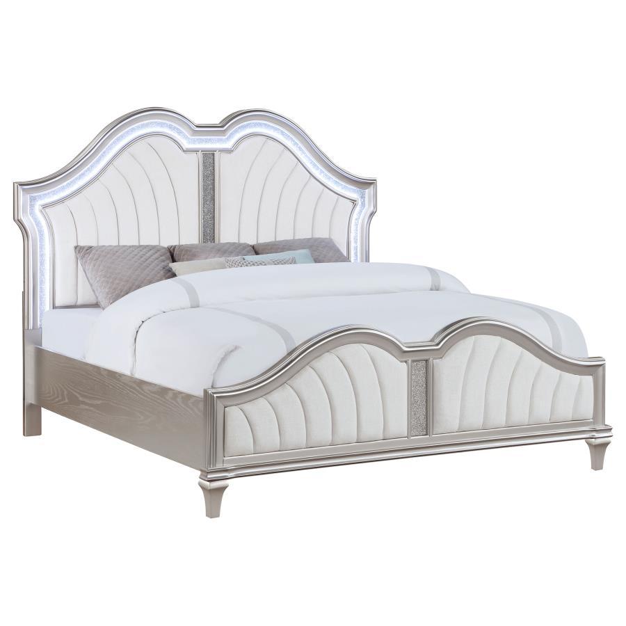 Evangeline - Wood LED Panel Bed CoasterElevations