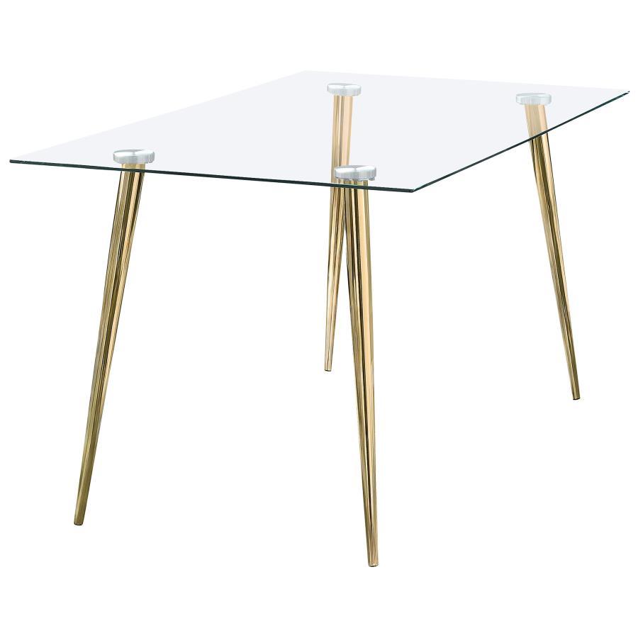 Gilman - Rectangular 64-inch Glass Top Dining Table CoasterEssence