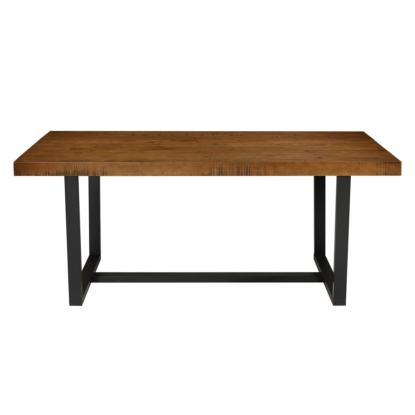 Modern Distressed Solid Wood And Metal Open Frame Dining Table Walker Edison