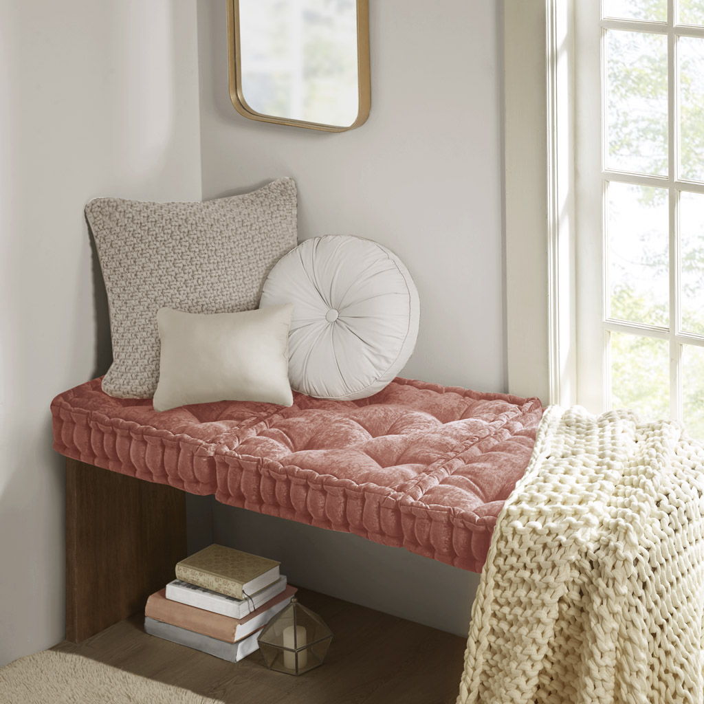 Azza - Poly Square Floor Pillow Cushion - Dusty Peach Intelligent Design