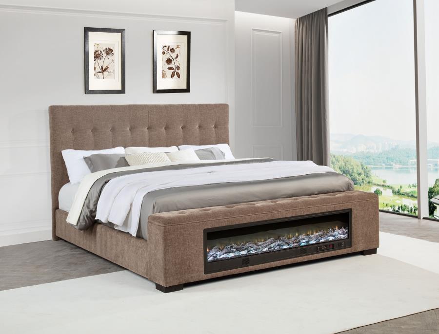 Senna - Upholstered Audio Flame Visualizer Bed Coaster Fine Furniture