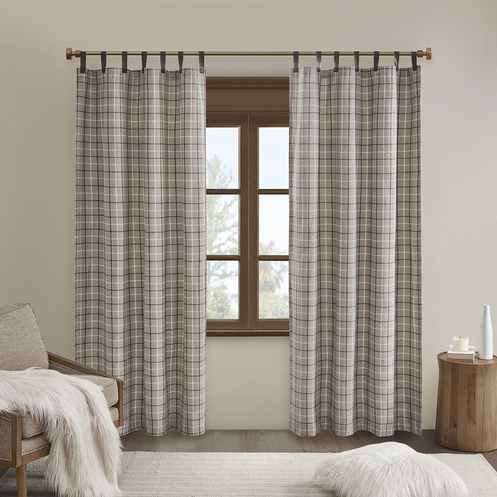 Anaheim - Plaid Tab Top Panel - Brown Madison Park