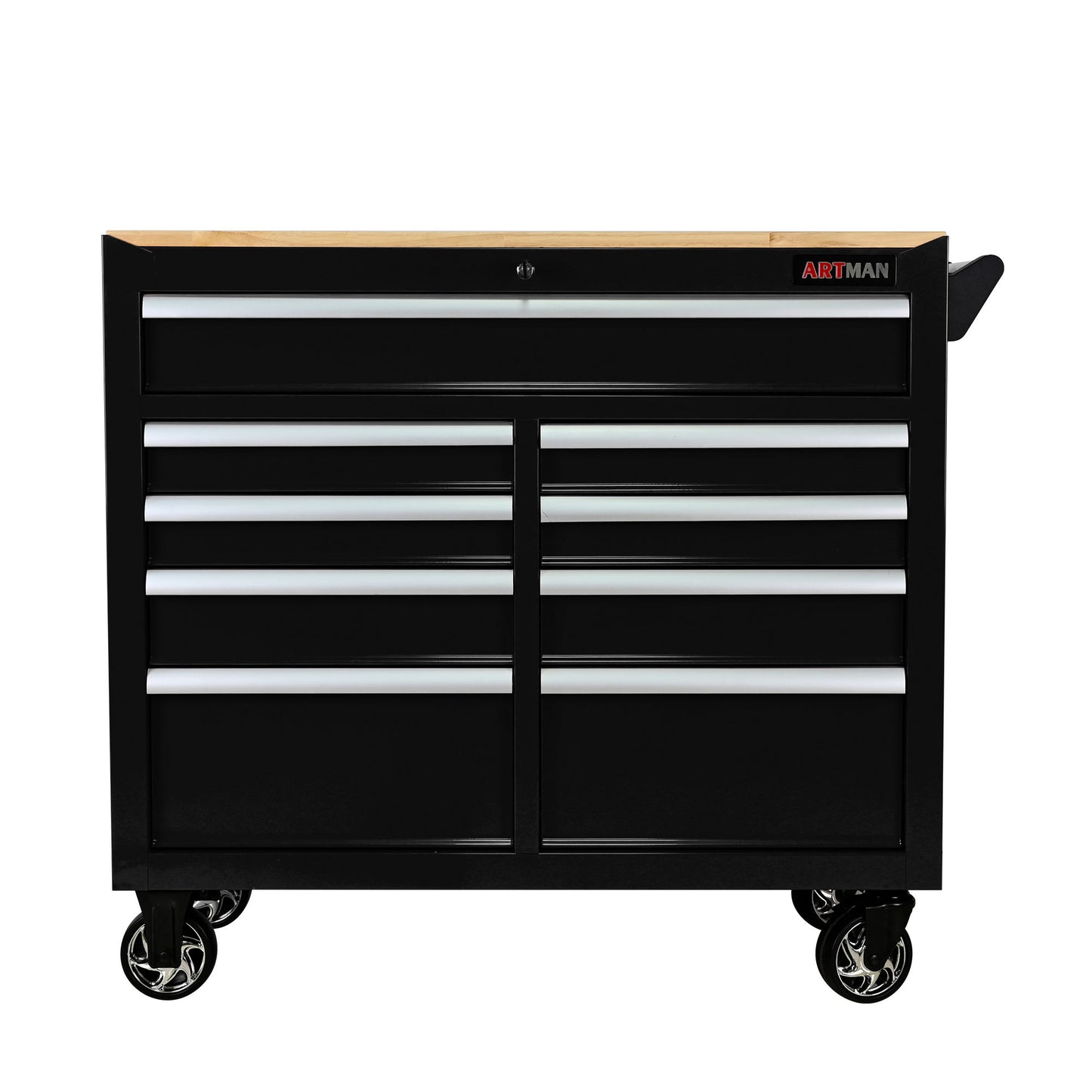 9 Drawer Multifunctional Steel Tool Cart With Wheels And Wooden Top Daily Nest