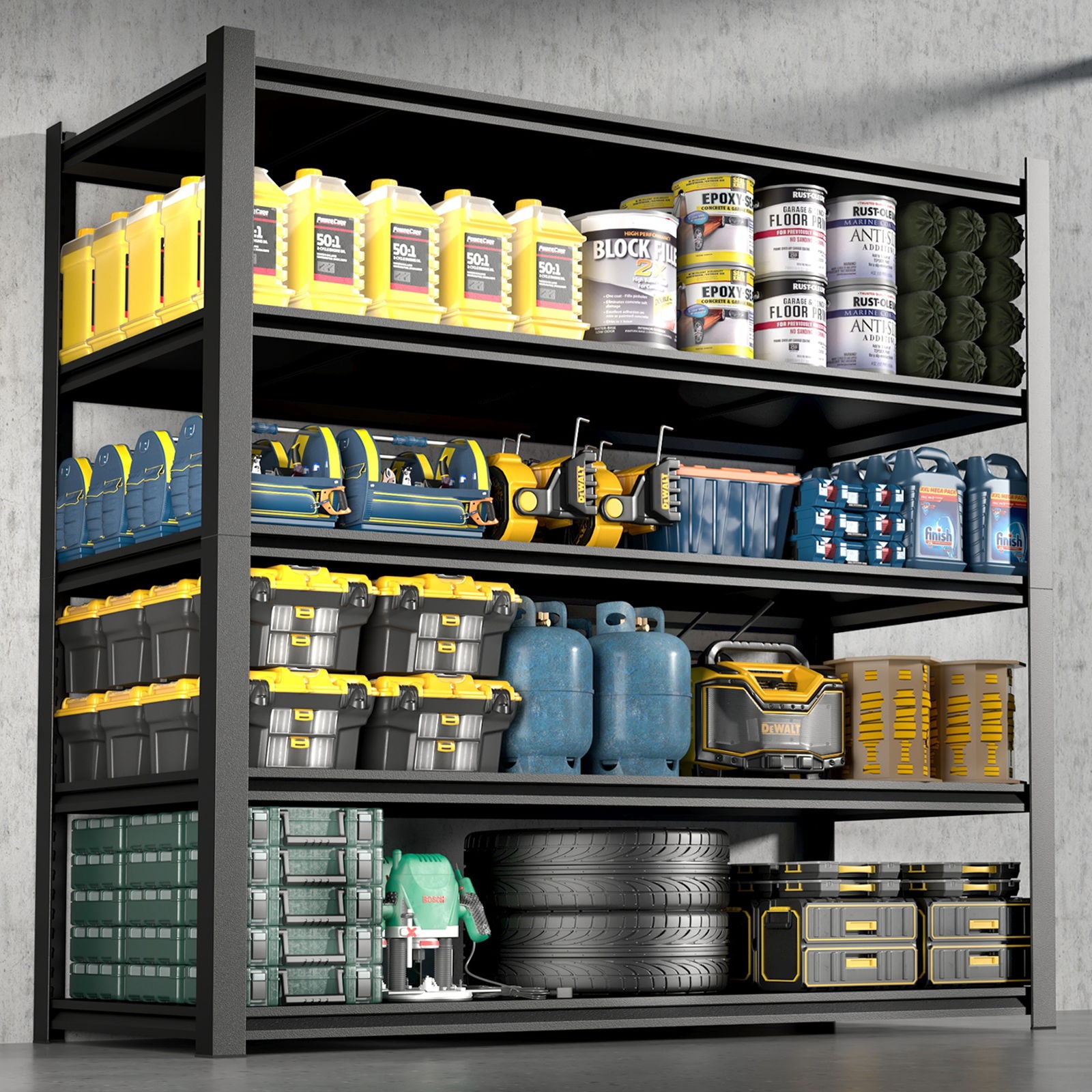 Tall Metal Shelves With Removable Dividers Are High Capacity And Load Bearing For Garages, Kitchens And Offices Daily Nest