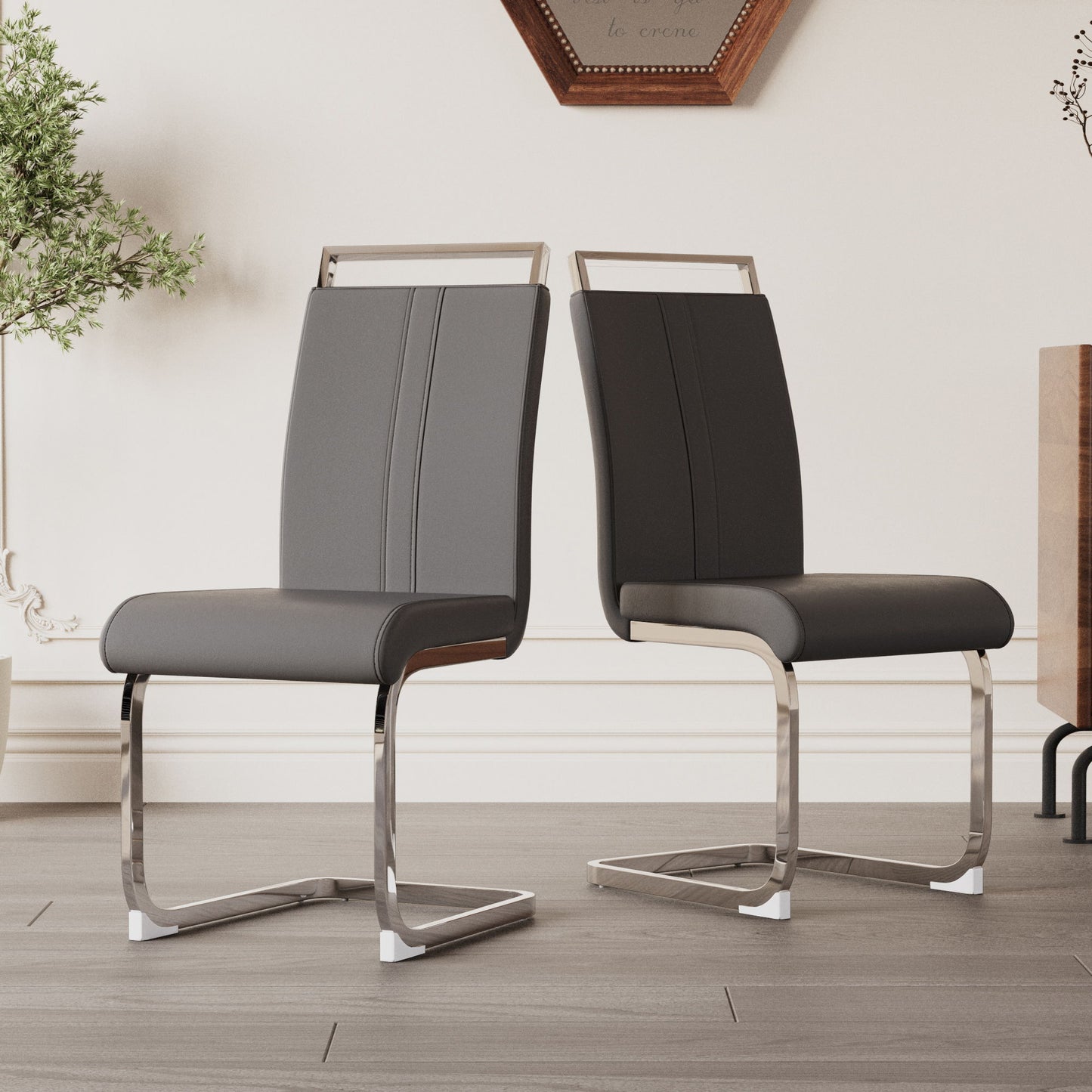 Modern Dining Chairs With Padded Seat, High Back Home Essentials