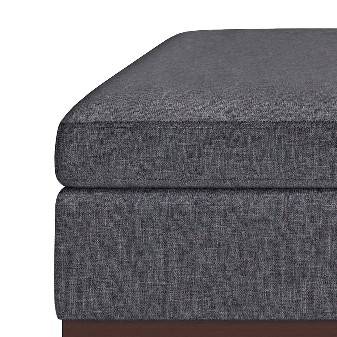 Owen - Square Coffee Table Storage Ottoman - Slate Gray Simpli-Home