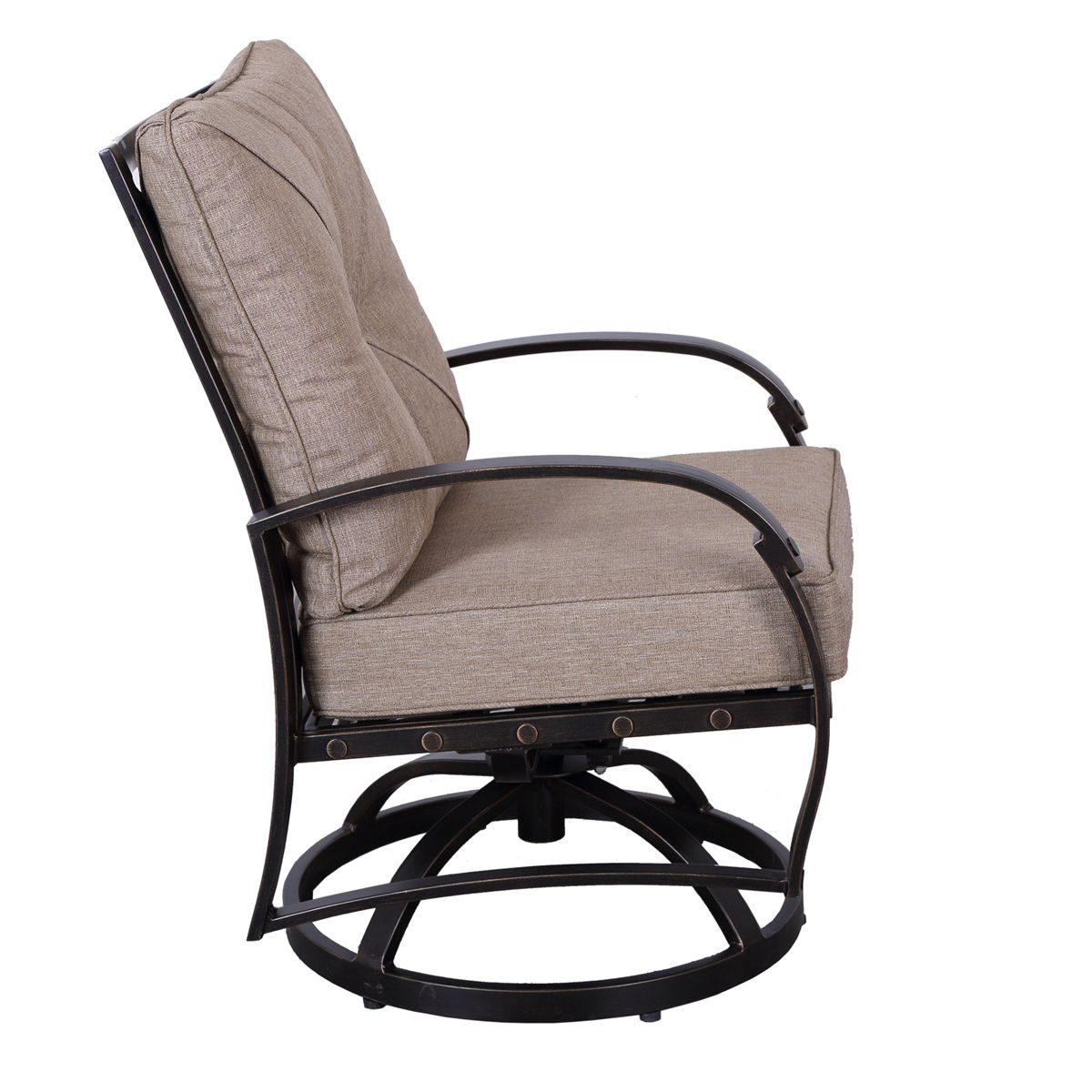 Modern Dining Swivel Chair With Back And Seat Cushion (Set of 2) - Antique Bronze Home Essentials