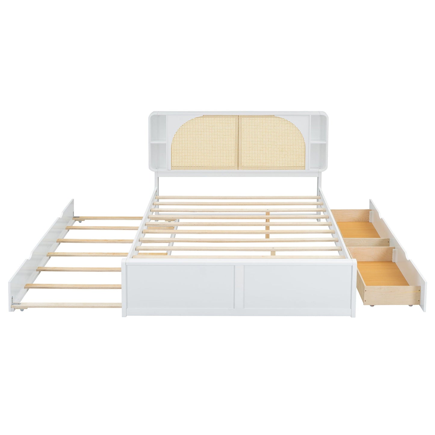 Headboard Bed With 2 Drawers And Trundle Timeless Haven