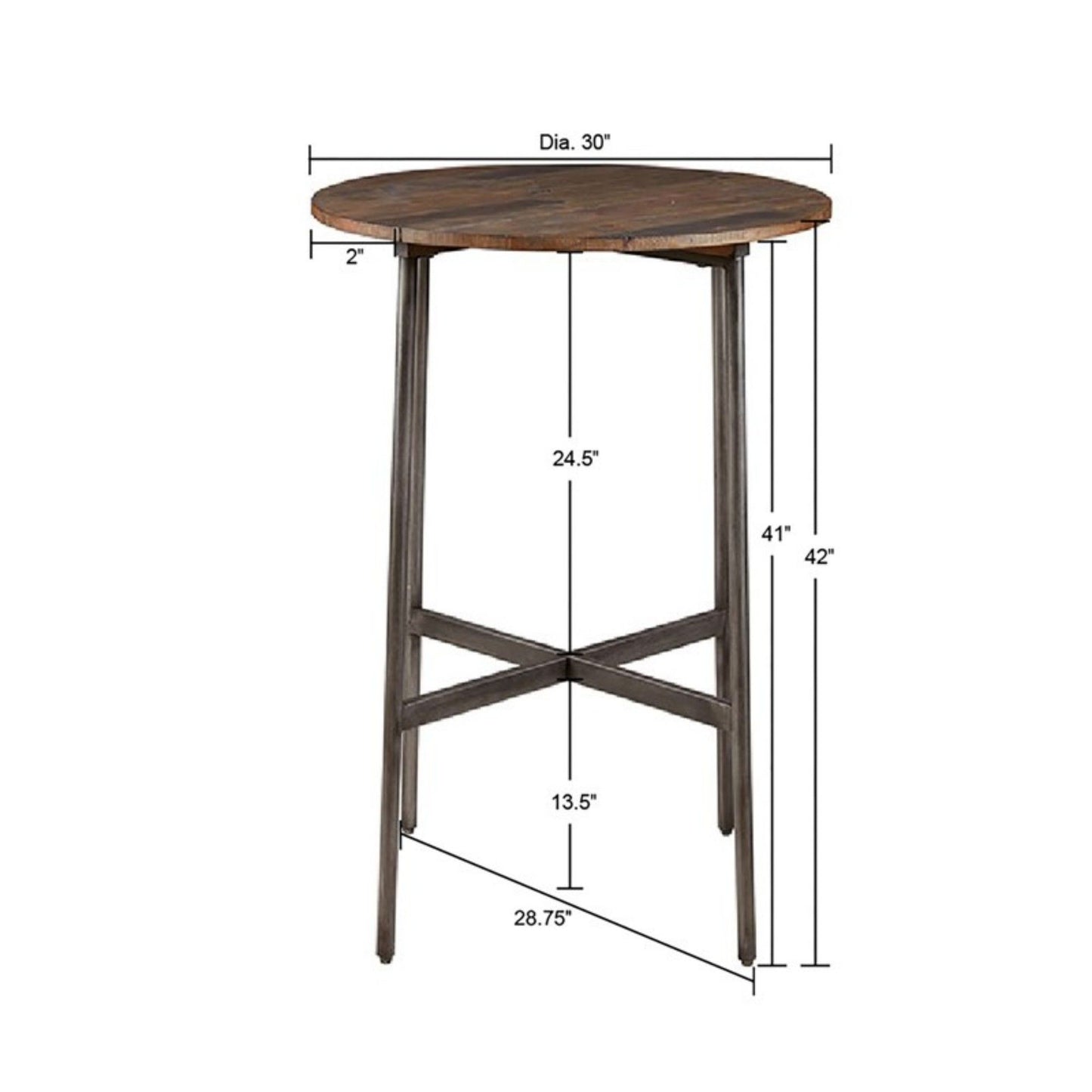 Renu - Round Bar Table With Industrial Charm - Light Brown JLA