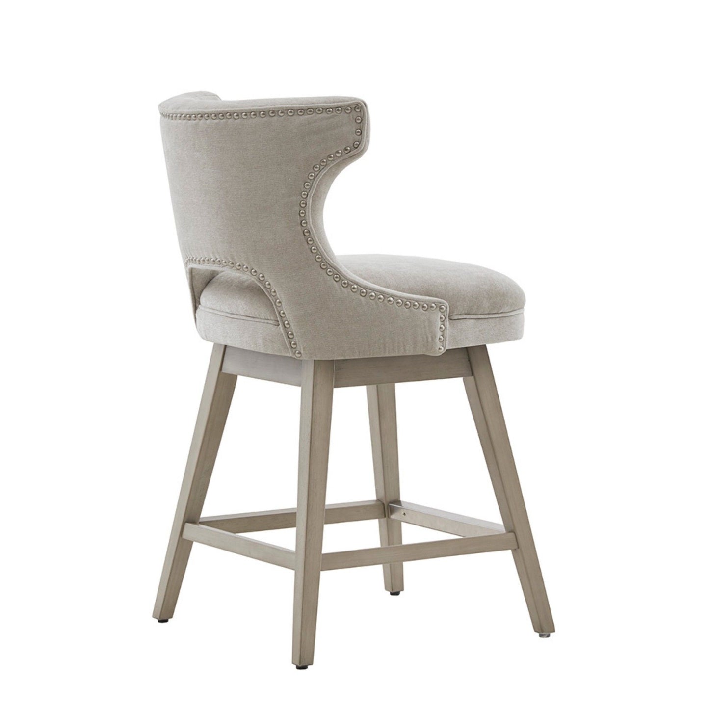 360 Degree Swivel Counter Stool With Silver Detailing JLA