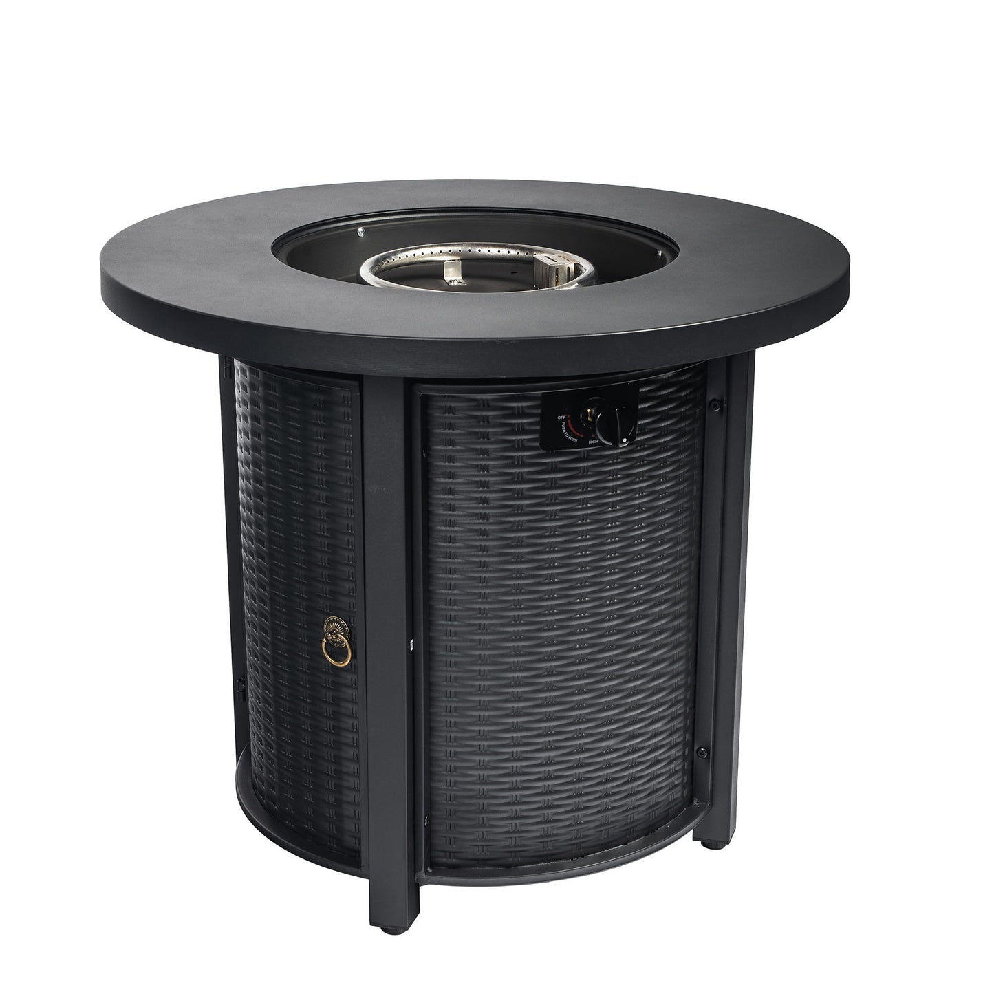 30" Propane Round Fire Table 40000Btu Propane Fire Pit Table - Black Home Essentials