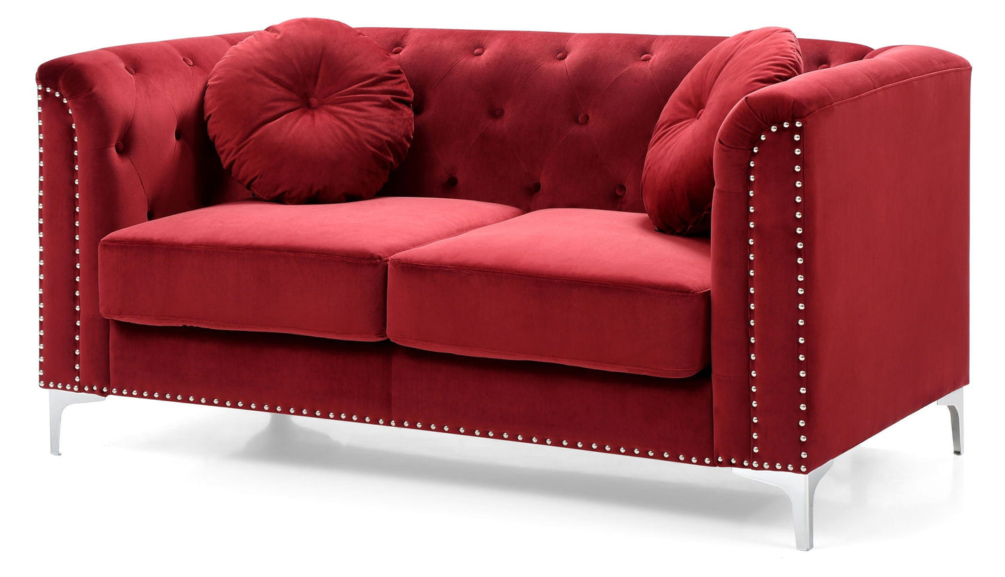 Stylish Sloped Arm Loveseat Glory Furniture