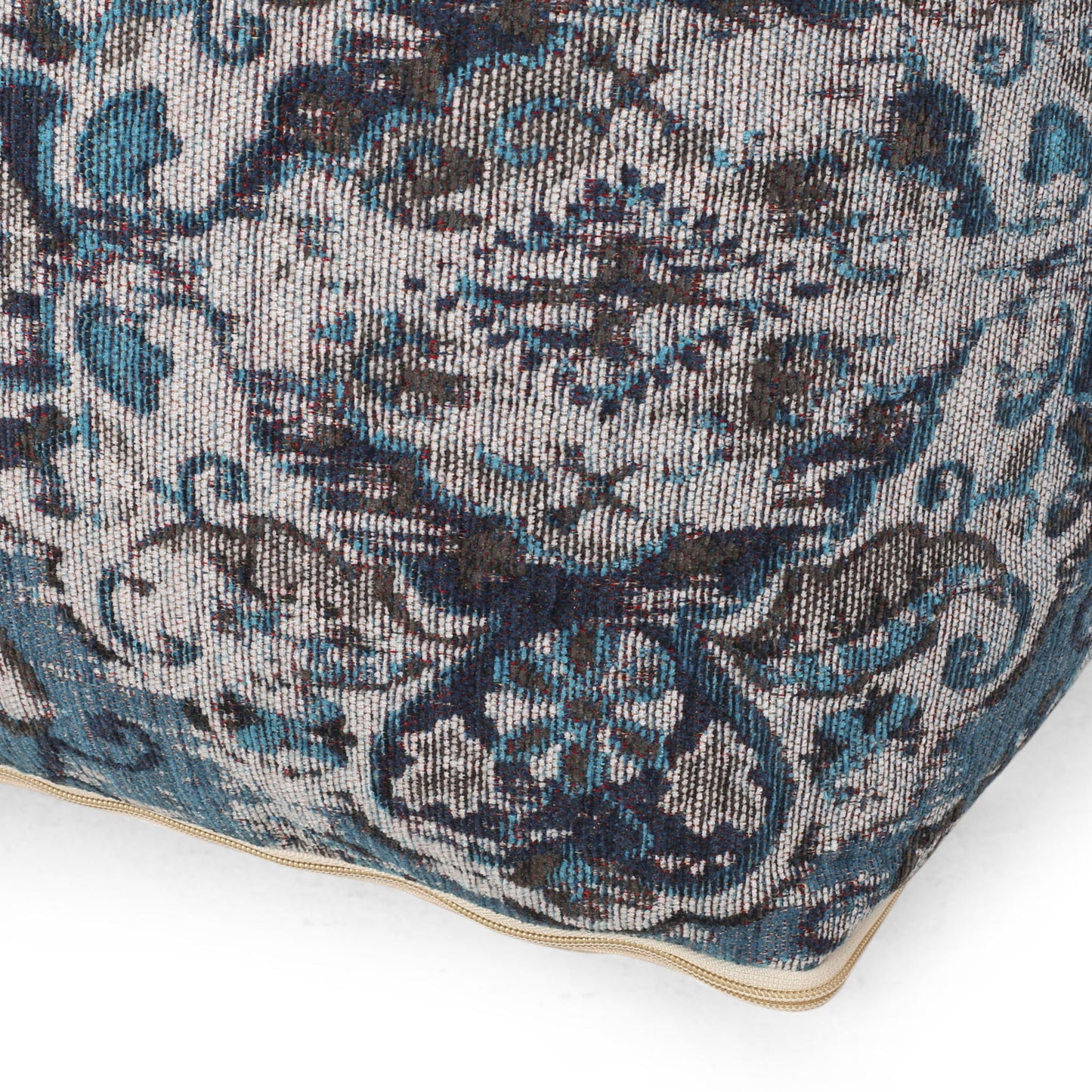 Anita - Square Pouf Ottoman And Floor Cushion - Blue Home Essentials