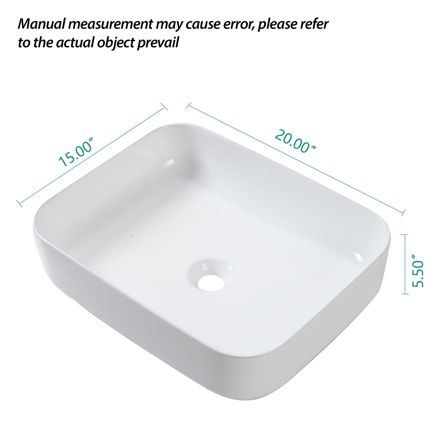 Rectangular Vessel Bathroom Sink, Modern - White Daily Nest