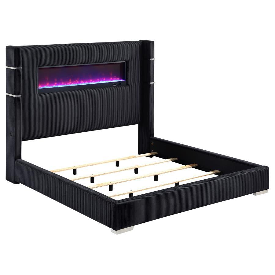 Tisdall - Upholstered Fireplace Bed Coaster Fine Furniture