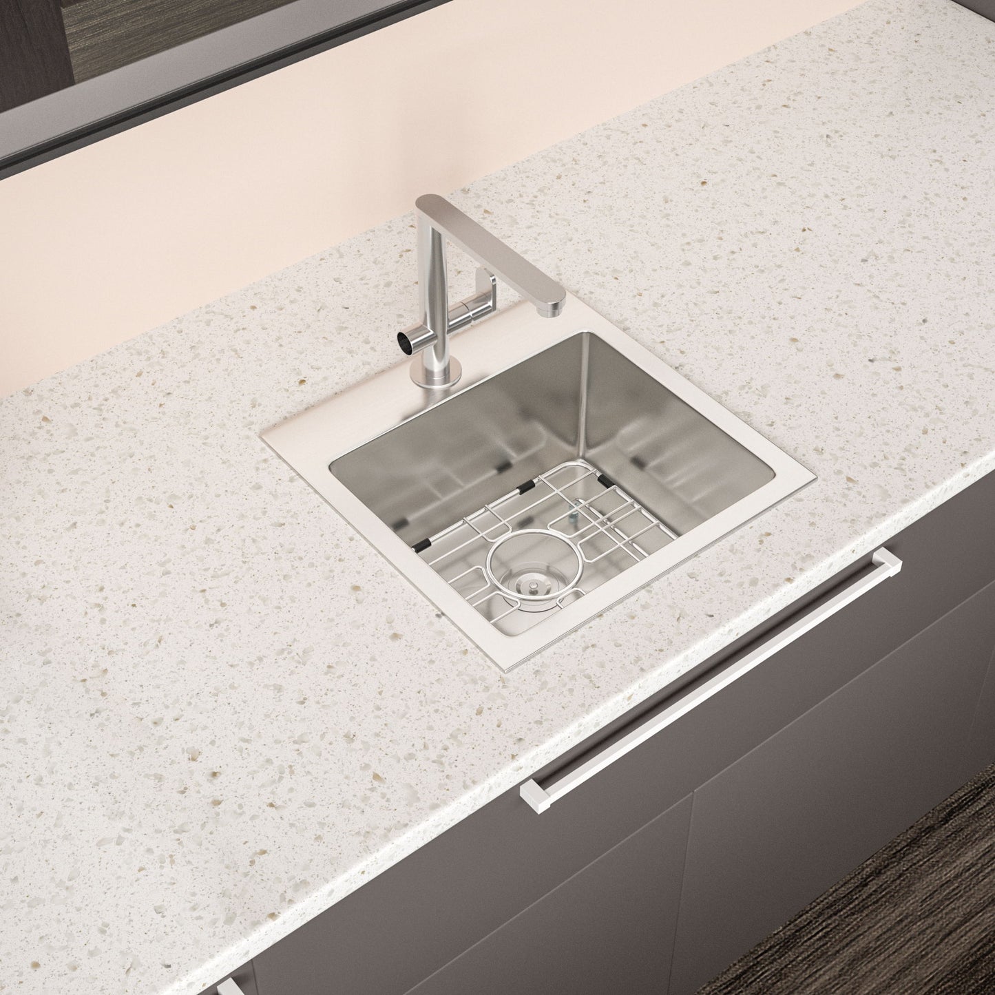 Premium Laundry Drop In Utility Sink 16 Gauge Stainless Steel, Topmount Daily Nest