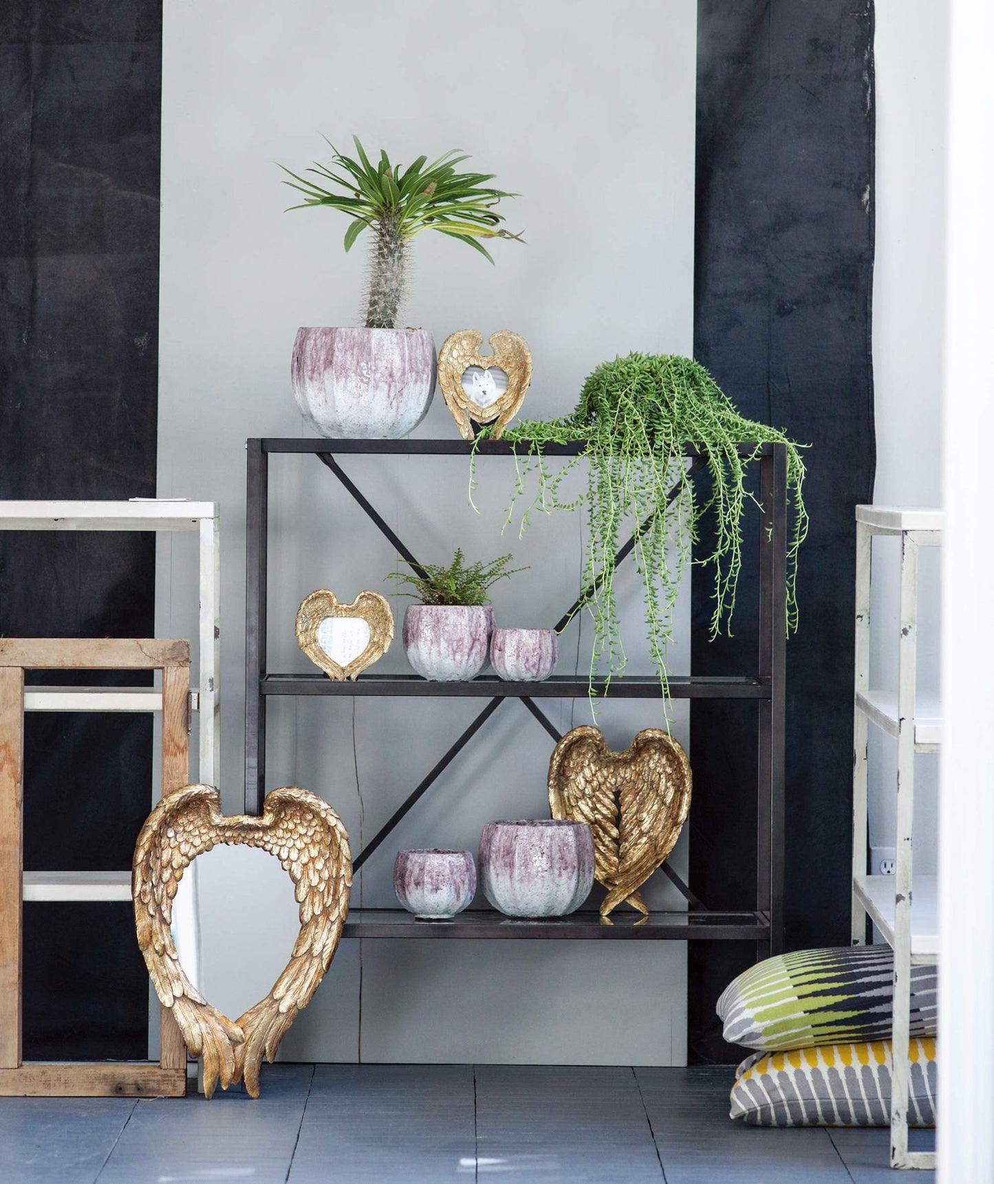 Wing Accent Mirror, Wall Mirror For Living Room - Gold Daily Nest