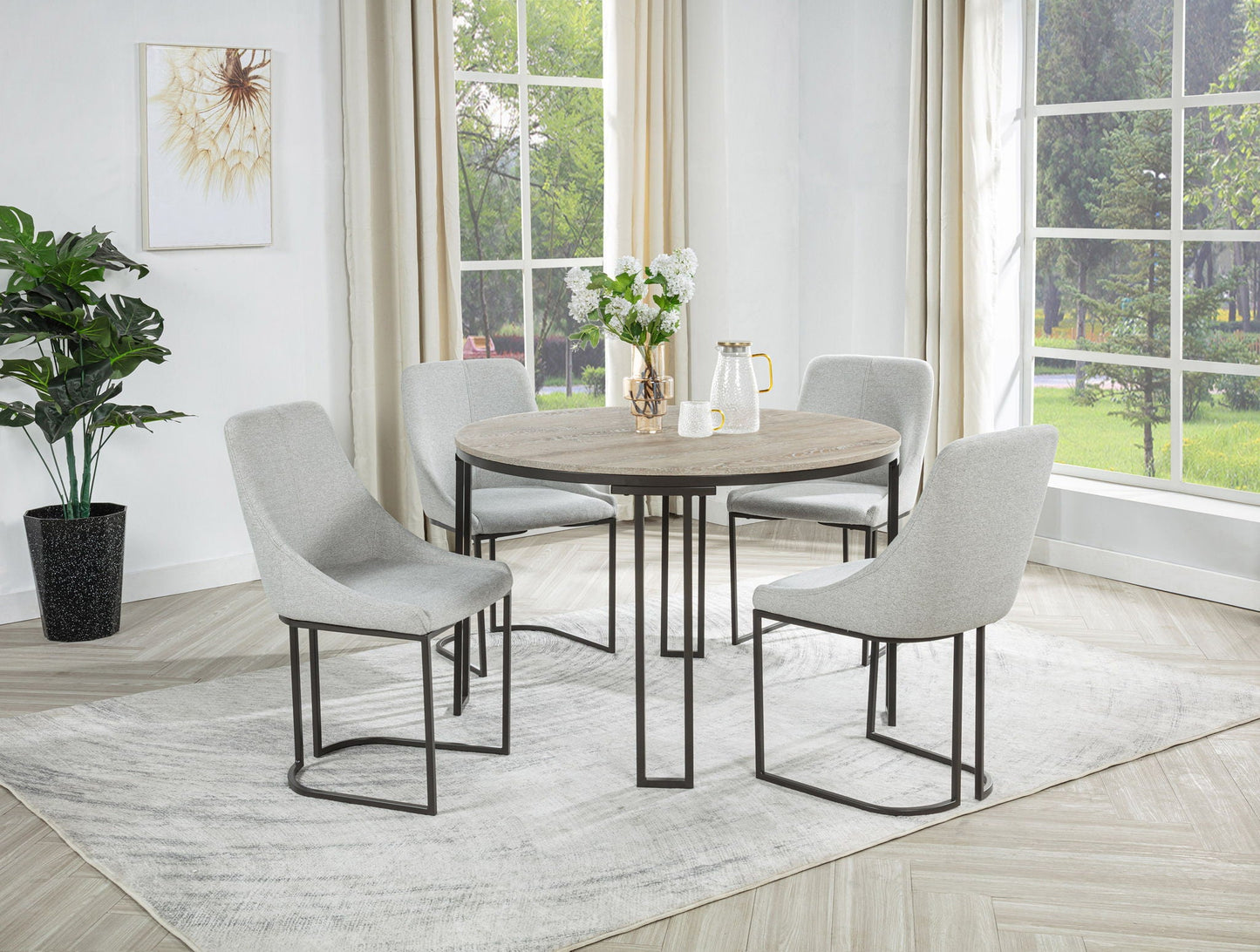 Verano - Dining Table - Natural / Black Crown Mark
