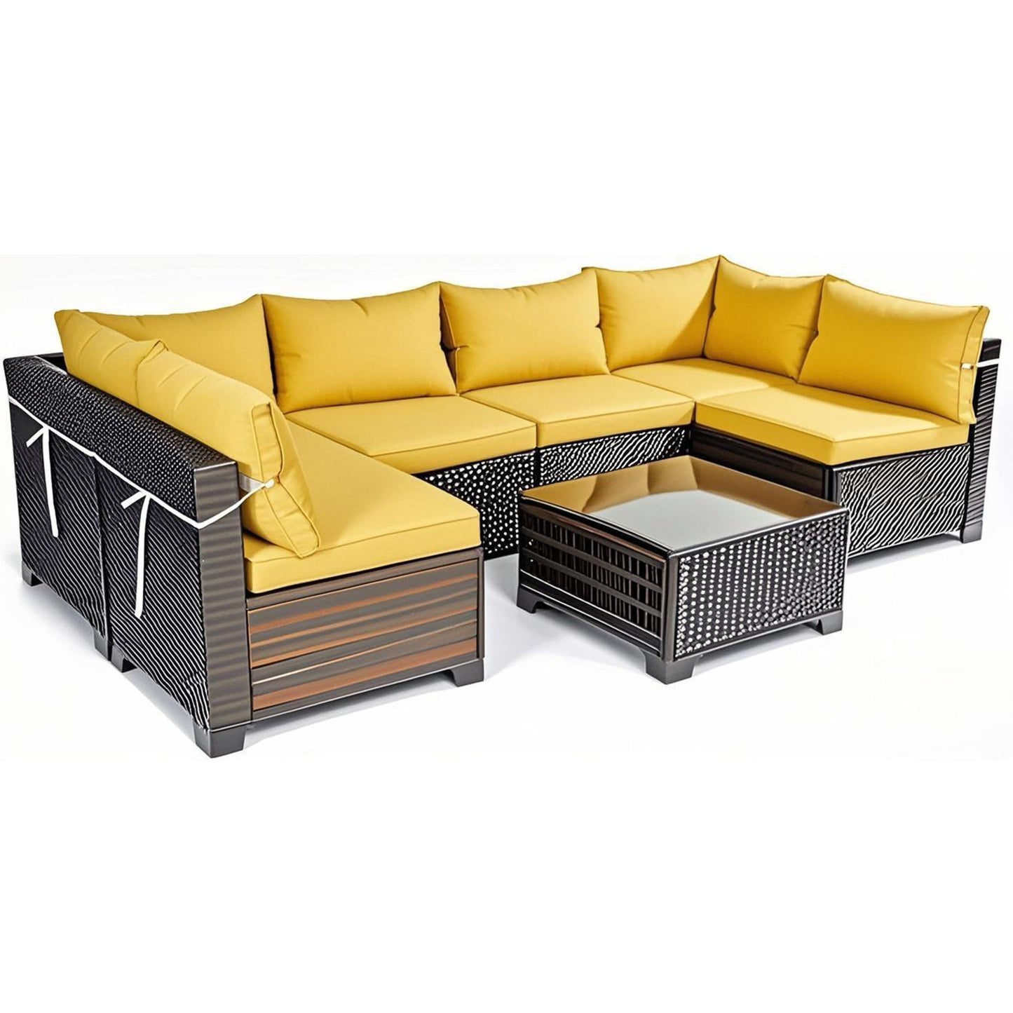 14 Pack Cushion Covers For 7 Piece Wicker Rattan Sectional Sofa Home Essentials