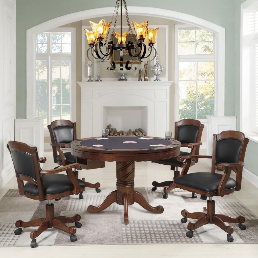 Turk - 5 Piece Dining And Game Table Set - Tobacco CoasterEssence