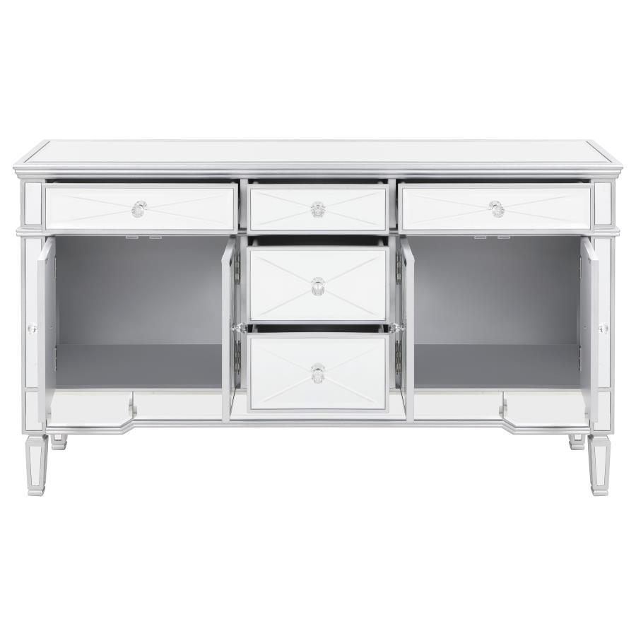 Duchess - 5-Drawer Mirrored Storage Accent Cabinet - Silver CoasterElevations