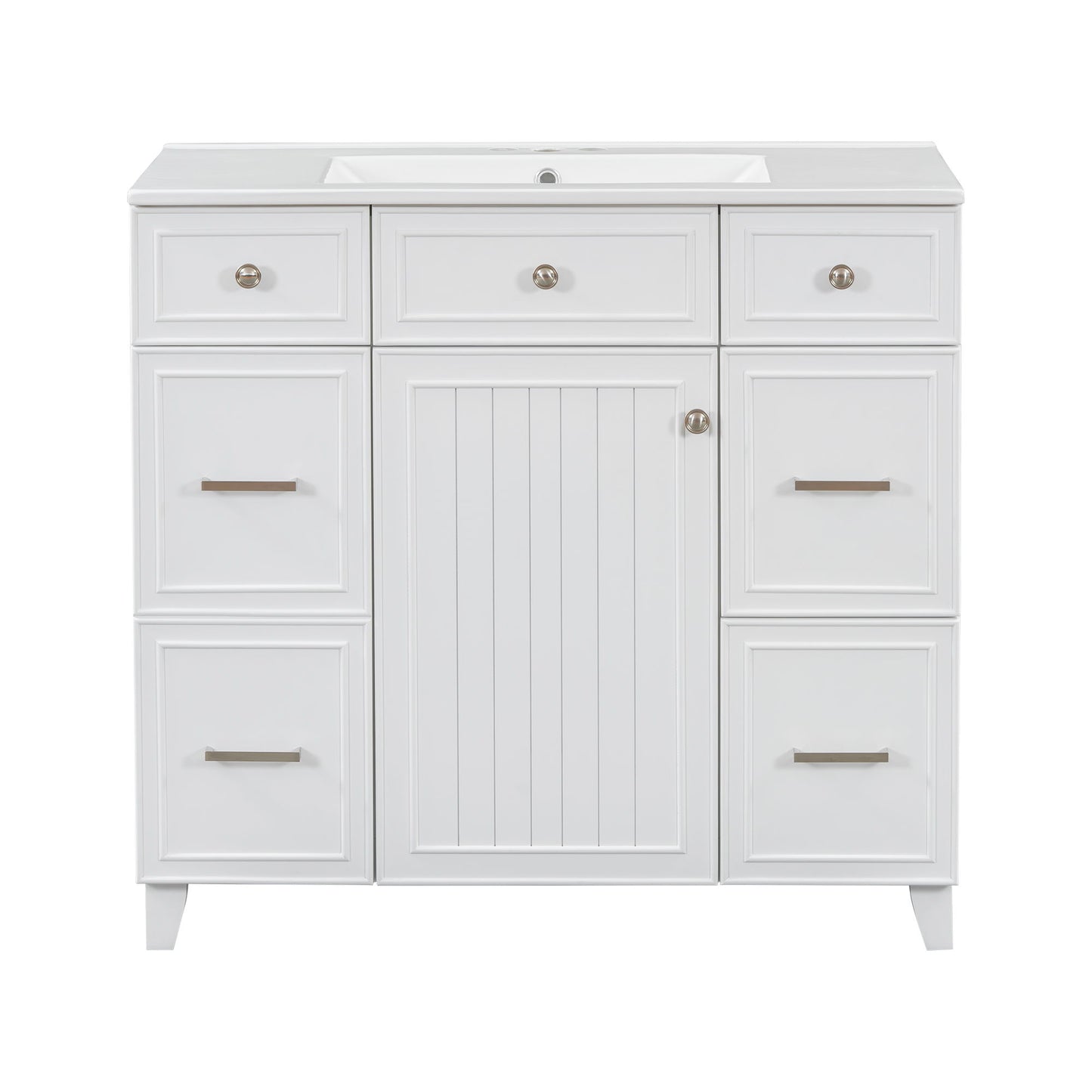 Bathroom Vanity With Ceramic Sink, Soft Close Doors, Adjustable Shelves Hearth and Haven