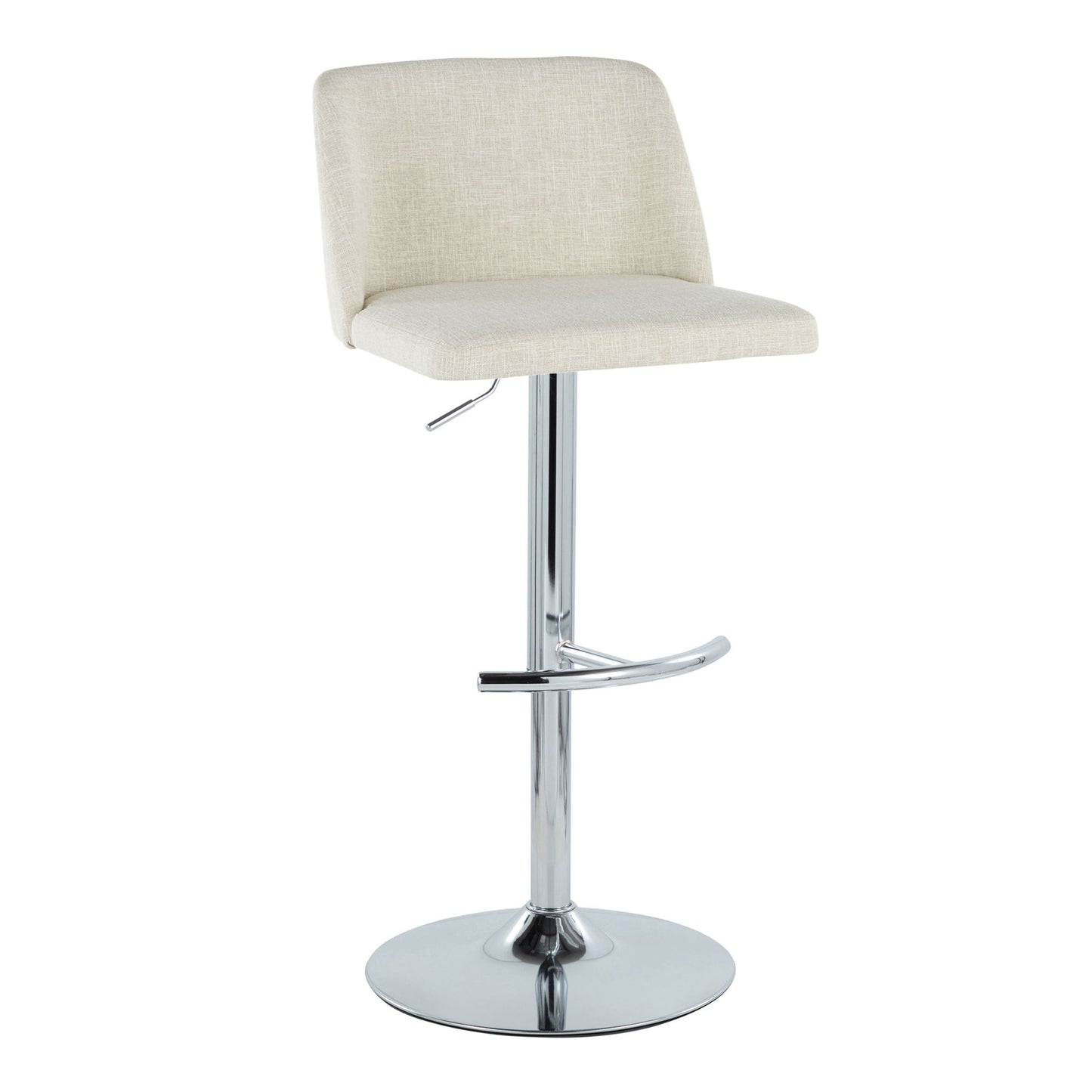 Toriano - Contemporary Adjustable Barstool Swivel With Rounded T Footrest (Set of 2) Lumi Source