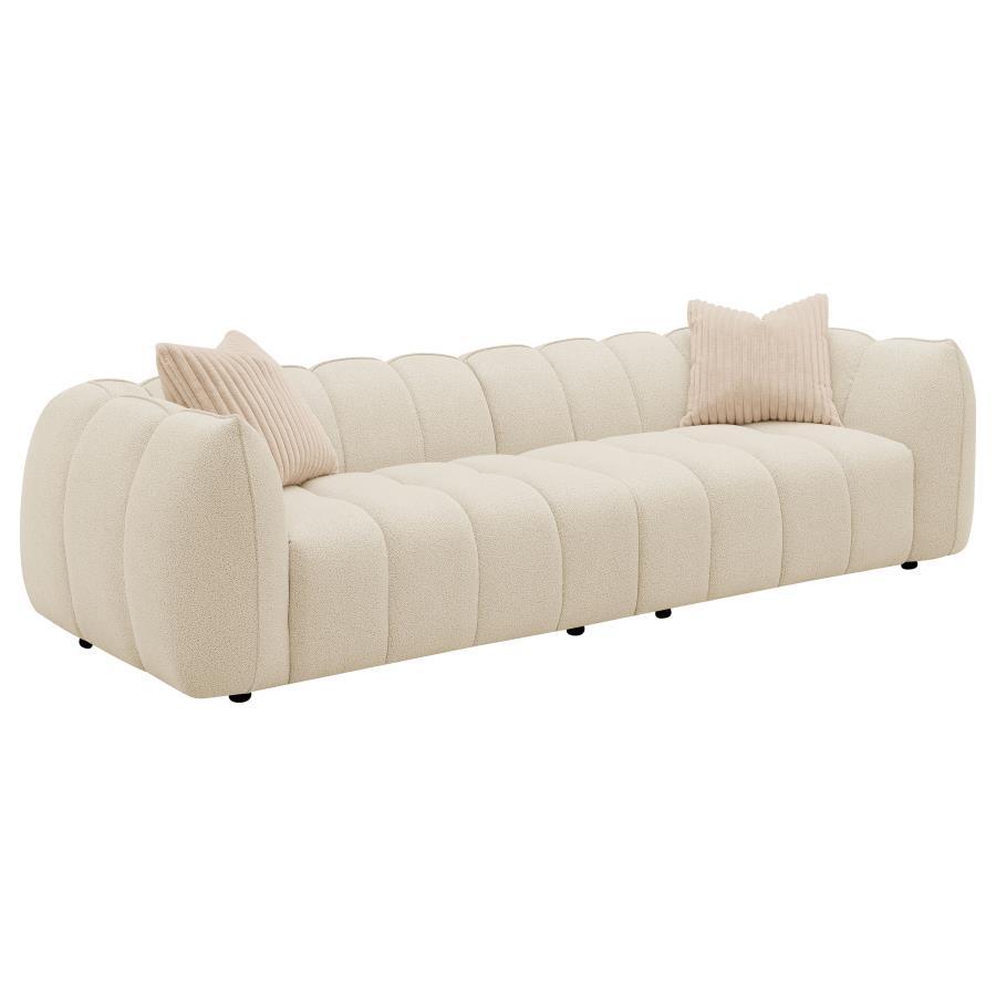 Winchester - Boucle Upholstered Extra Long Sofa - Sand Pebble Coaster Fine Furniture