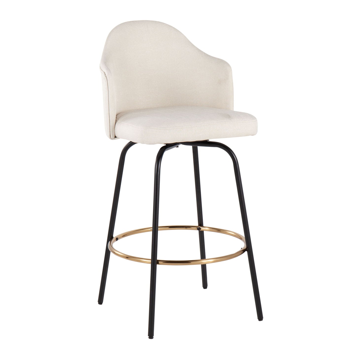Ahoy - Contemporary Fixed Height Counter Stool Round Footrest (Set of 2) Lumi Source