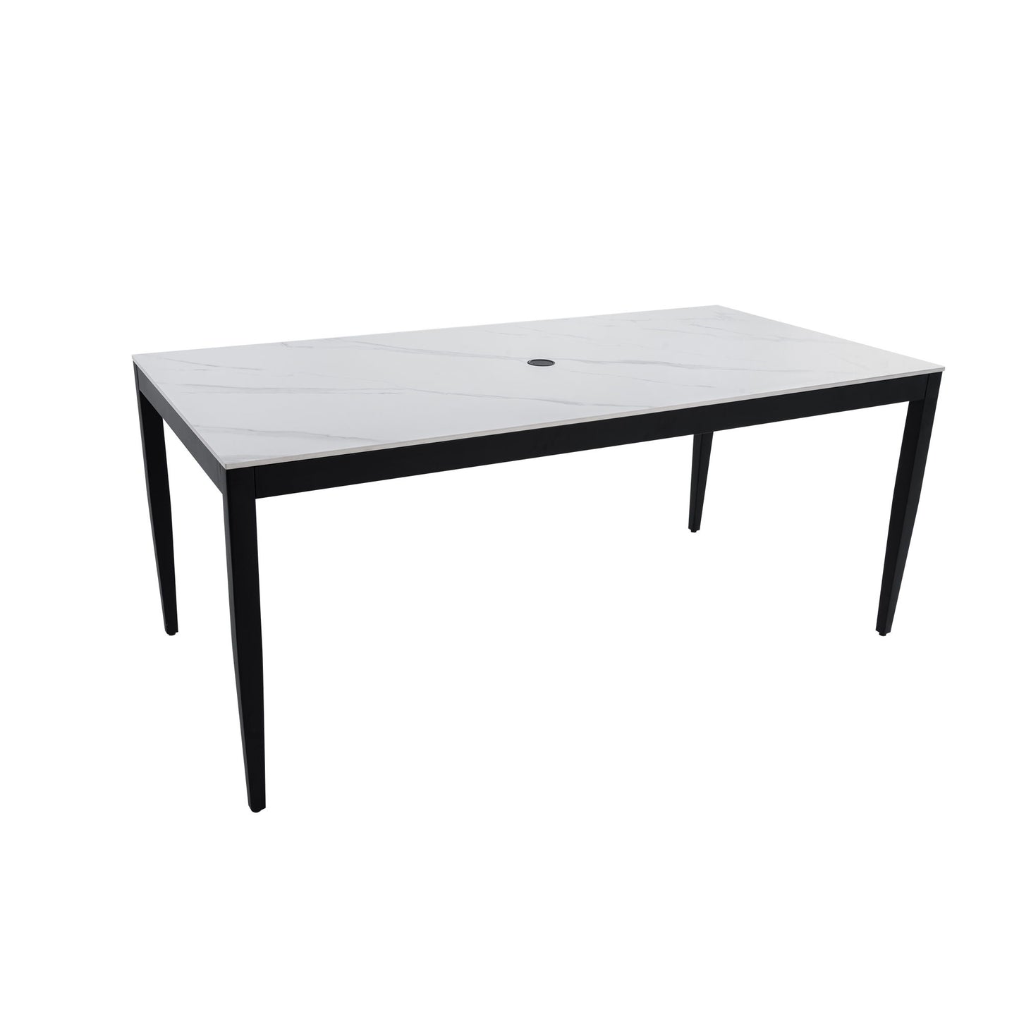 Outdoor Modern Patio Dining Table, Post Tapered Legs, Weatherproof & Rust Free Life Outside