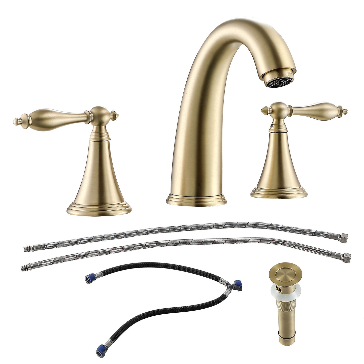 Elegant 2 Handle Widespread Bathroom Faucet With Pop Up Drain And Water Supply Lines Daily Nest
