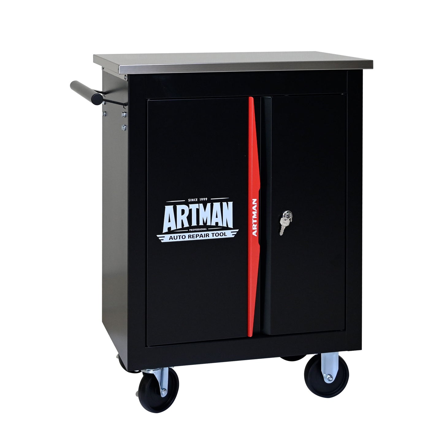 Double Door Clapboardl Multi Function Tool Cart - Black / Red Daily Nest