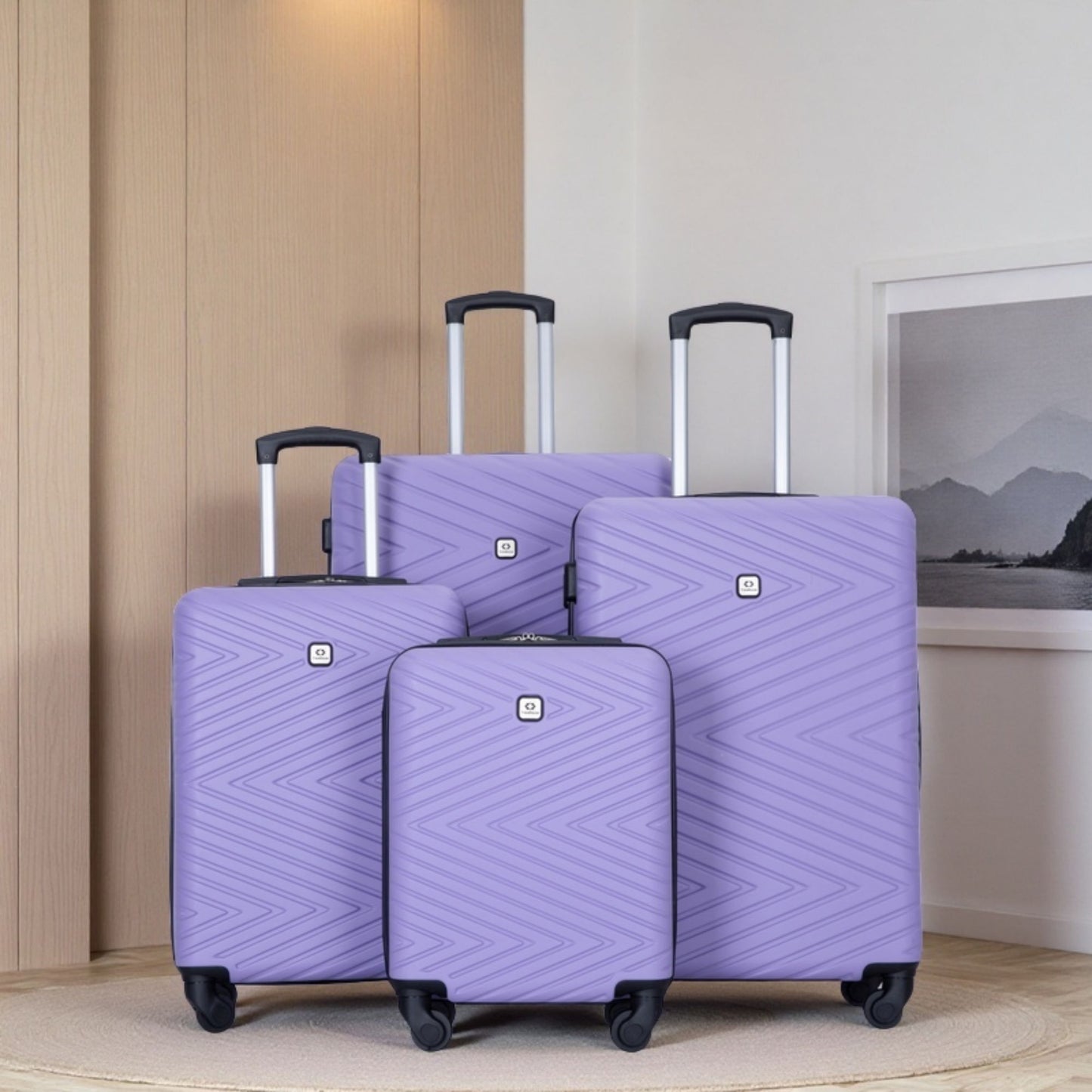 Luggage 4 Piece Lightweight Suitcase With Rotating Wheels With Tsa Lock, Daily Nest