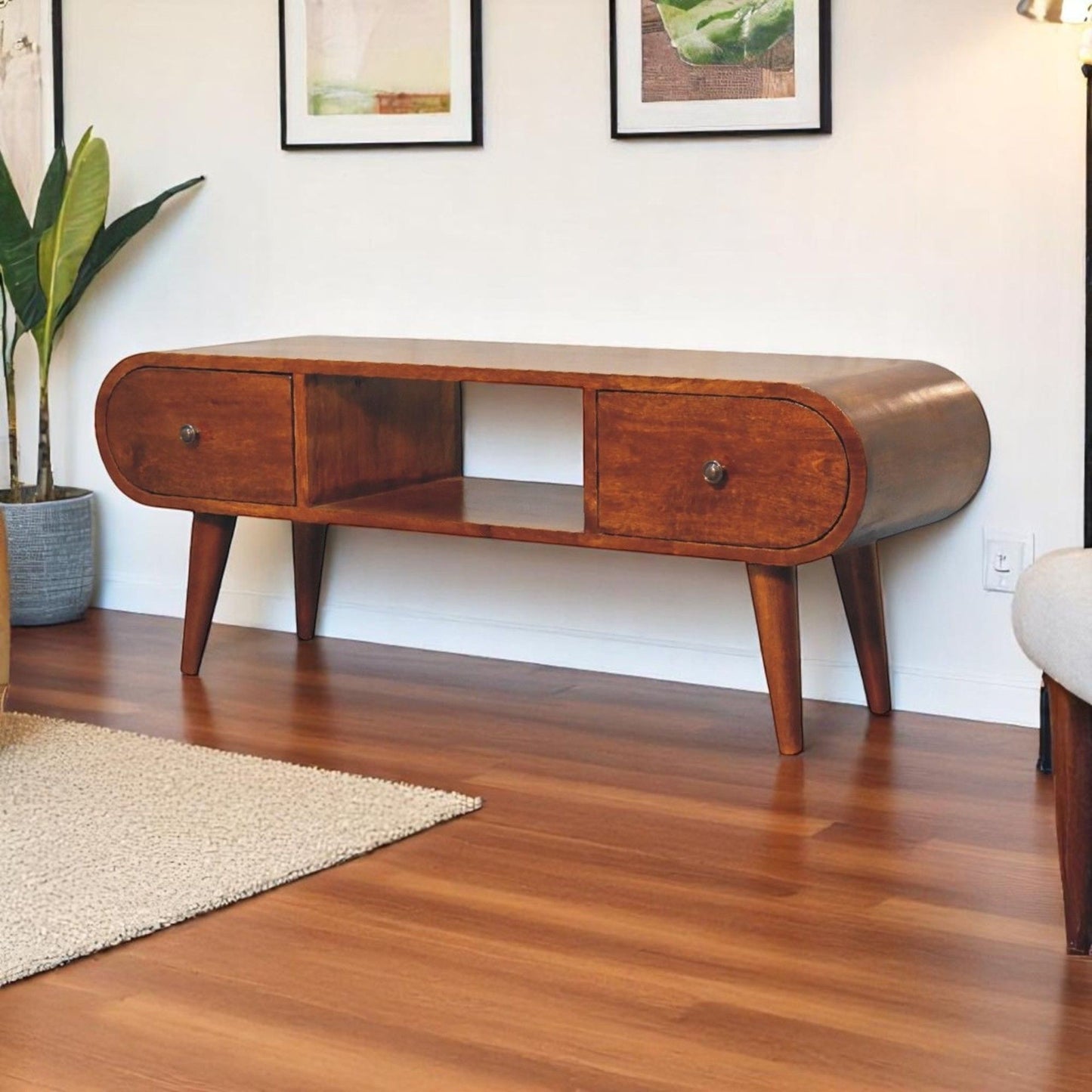 Solid Wood Circular TV Unit Artisan Furniture