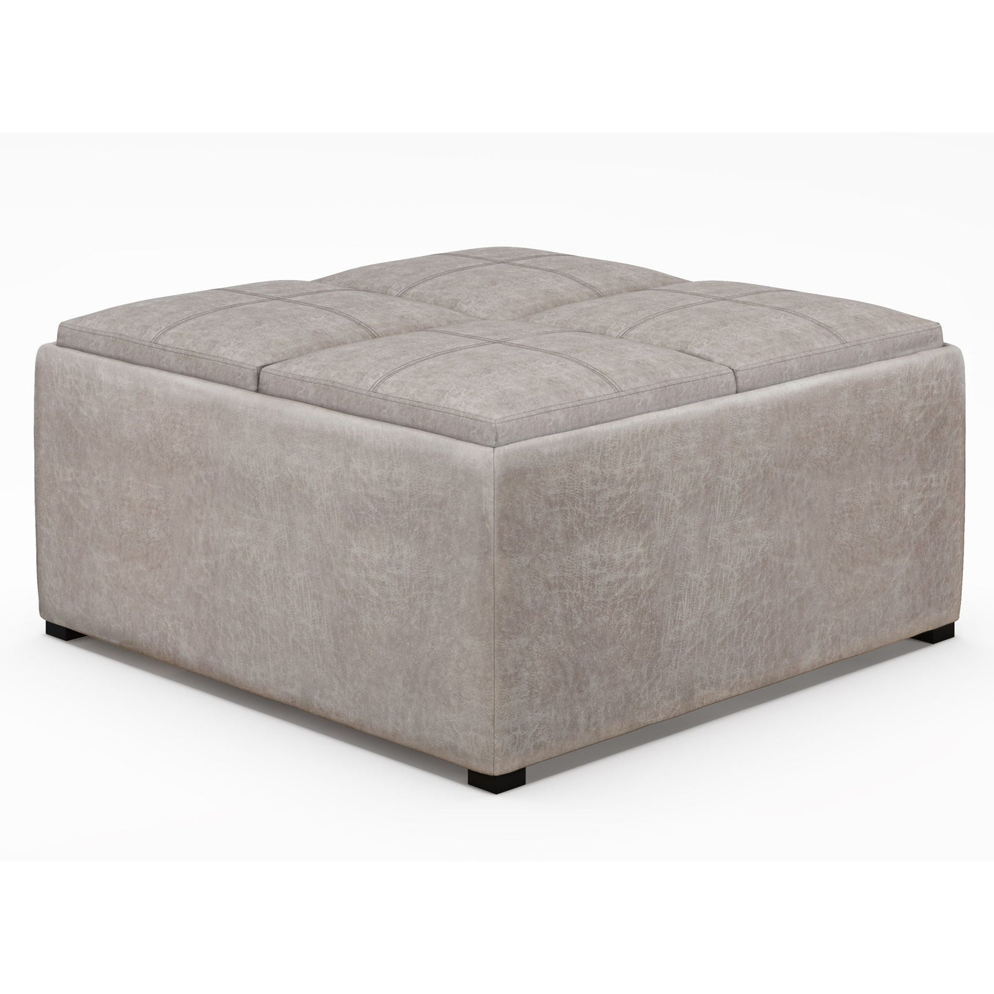 Avalon - Square Coffee Table, Storage Ottoman Simpli-Home