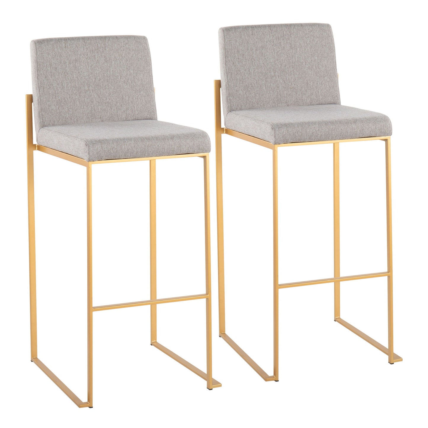 Fuji - Contemporary Design High Back Barstool (Set of 2) Lumi Source