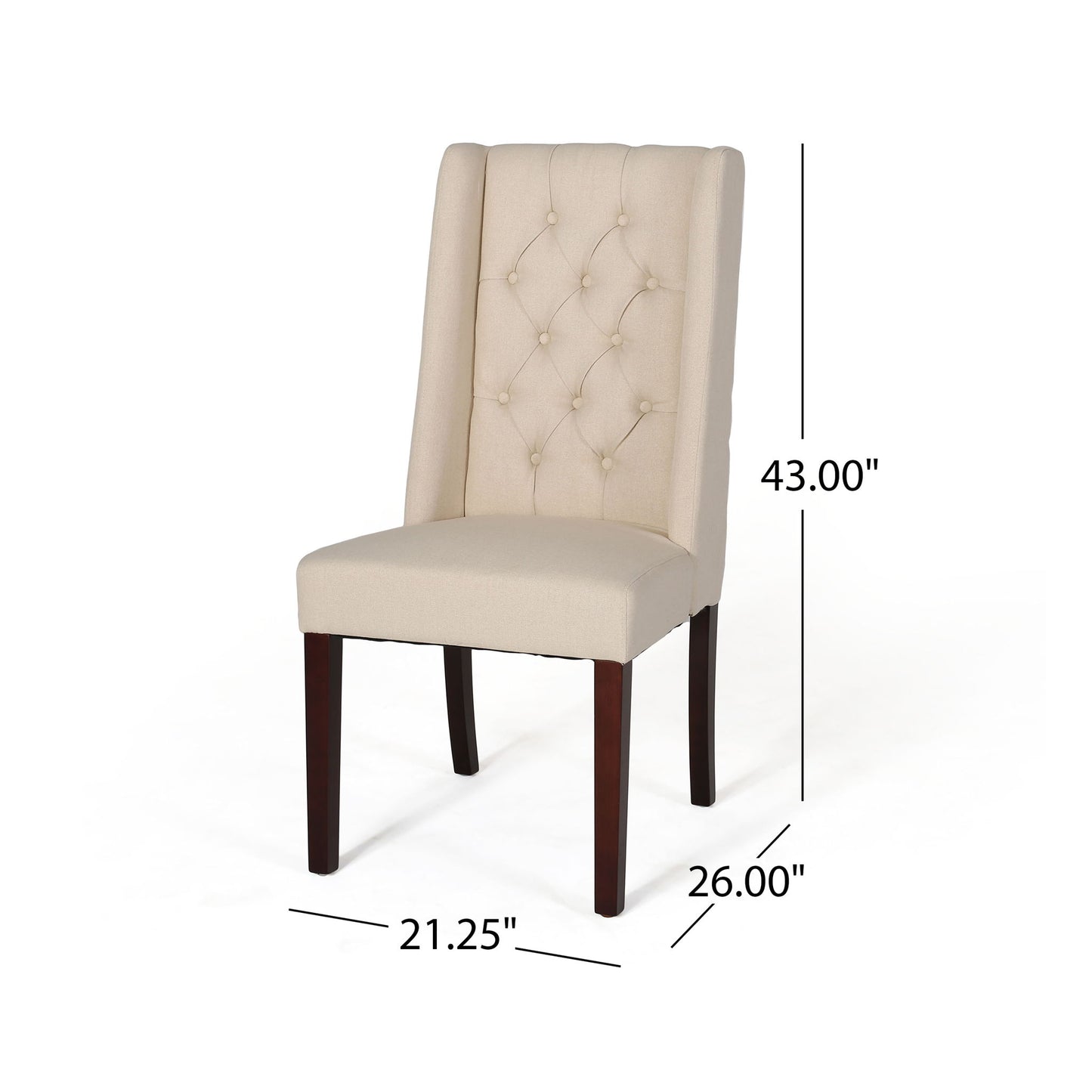 Sophisticated Tufted Dining Chair With High Back Design Noble House
