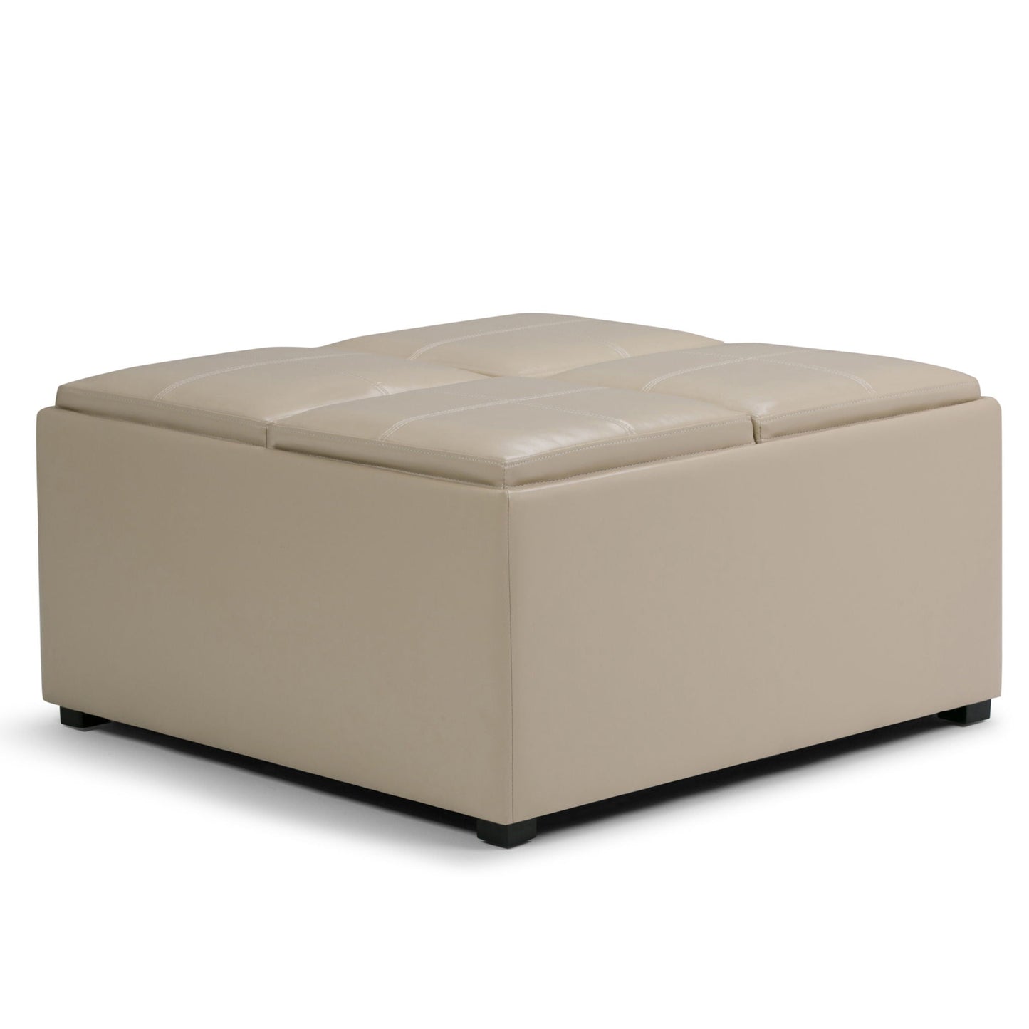 Avalon - Square Coffee Table, Storage Ottoman Simpli-Home