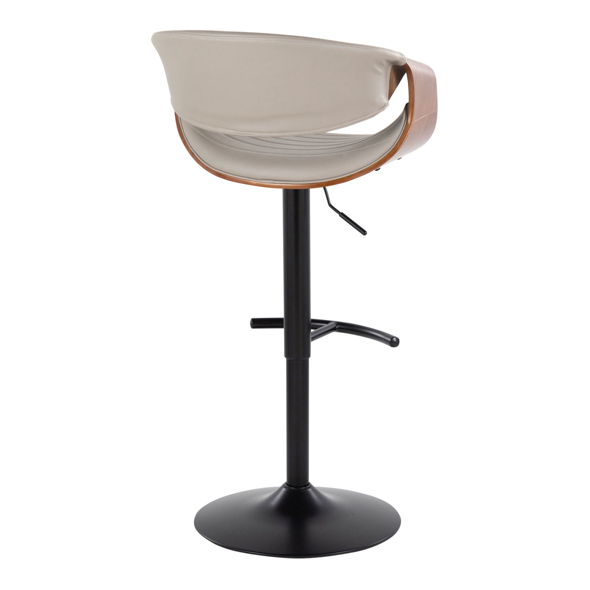 Symphony - Mid Century Modern Adjustable Barstool With Swivel With Rounded T Footrest (Set of 2) Lumi Source