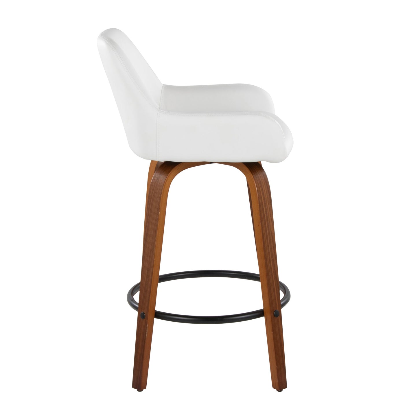 Daniella - Contemporary Fixed Height Counter Stool With Swivel With Round Footrest (Set of 2) Lumi Source