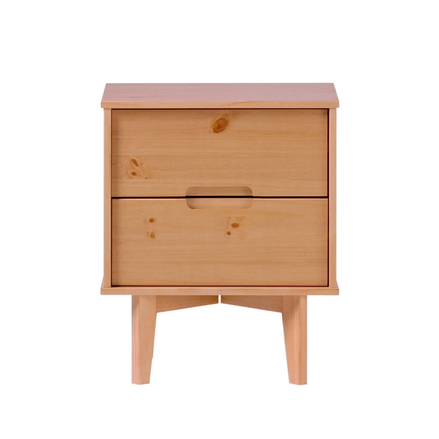 2 Drawer Nightstand - Natural Pine Walker Edison