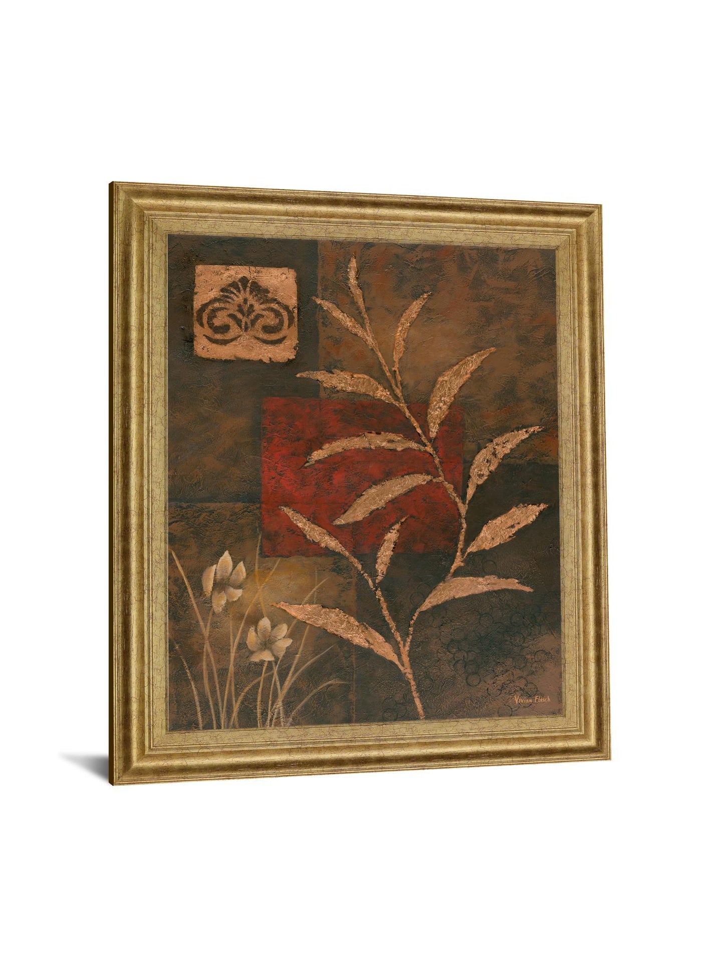 Bronzed Botanical - 28" x 34" Framed Wall Art Classy Art