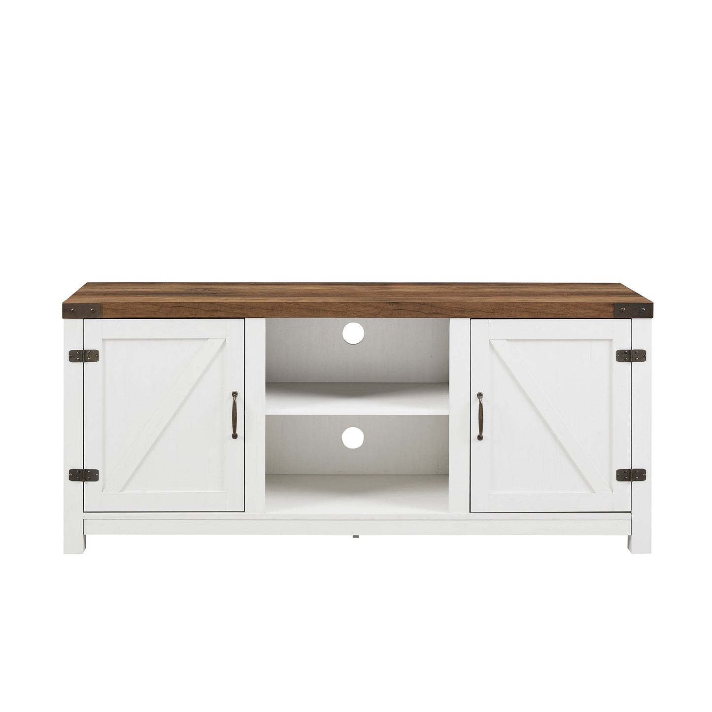 Modern Farmhouse Barn Door 3 Shelf TV Stand For TVs Up To 65” Walker Edison