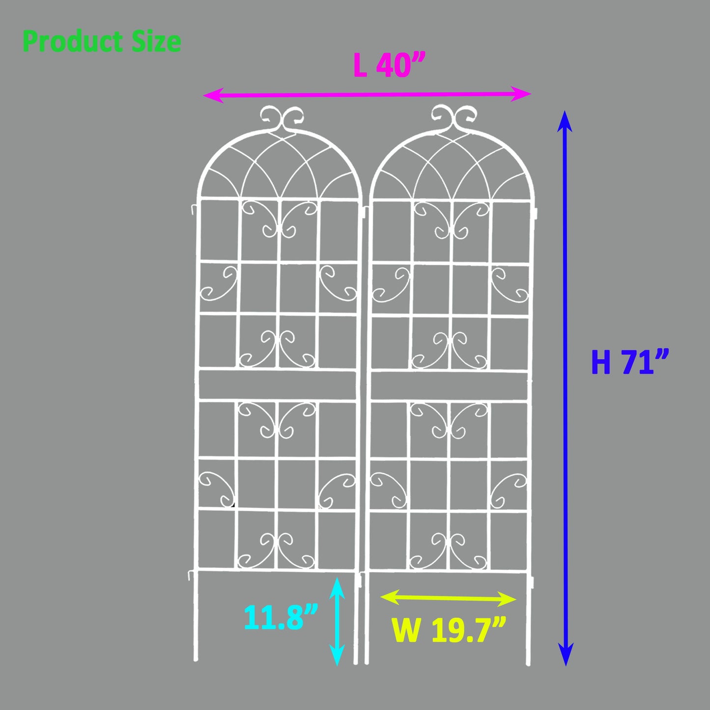 Metal Garden Rustproof Trellis For Climbing Plants Outdoor Flower Support Daily Nest