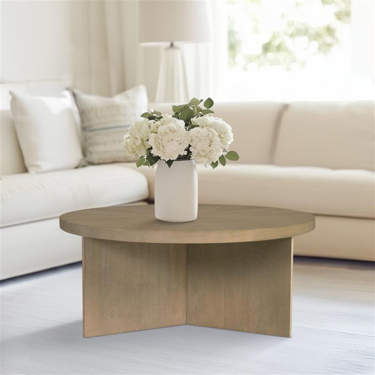 Round Coffee Table With Solid Veneer Top JLA
